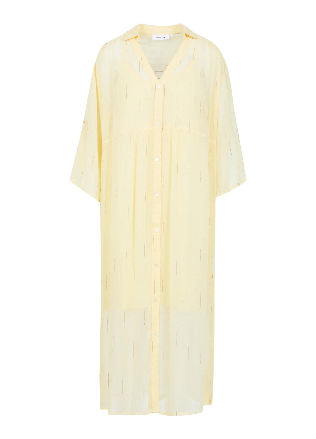 Coster Kjole | Butter yellow with gold lurex