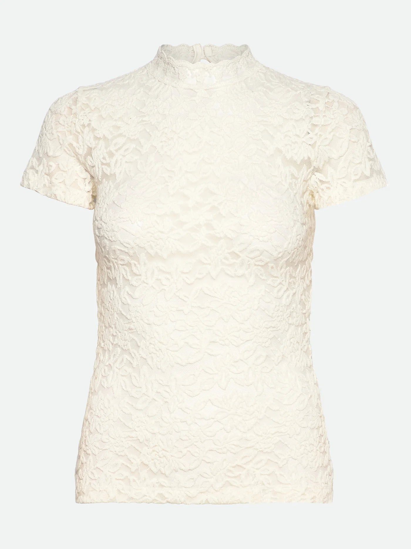Rosemunde | RWDelicia Capsleeve Regular T-neck Top | Ivory