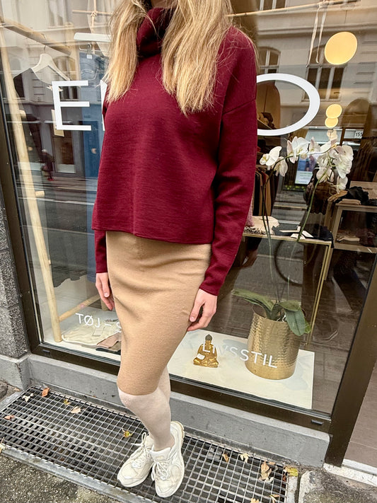 SibinLinnebjerg strikbluse | Brazil | Burgundy