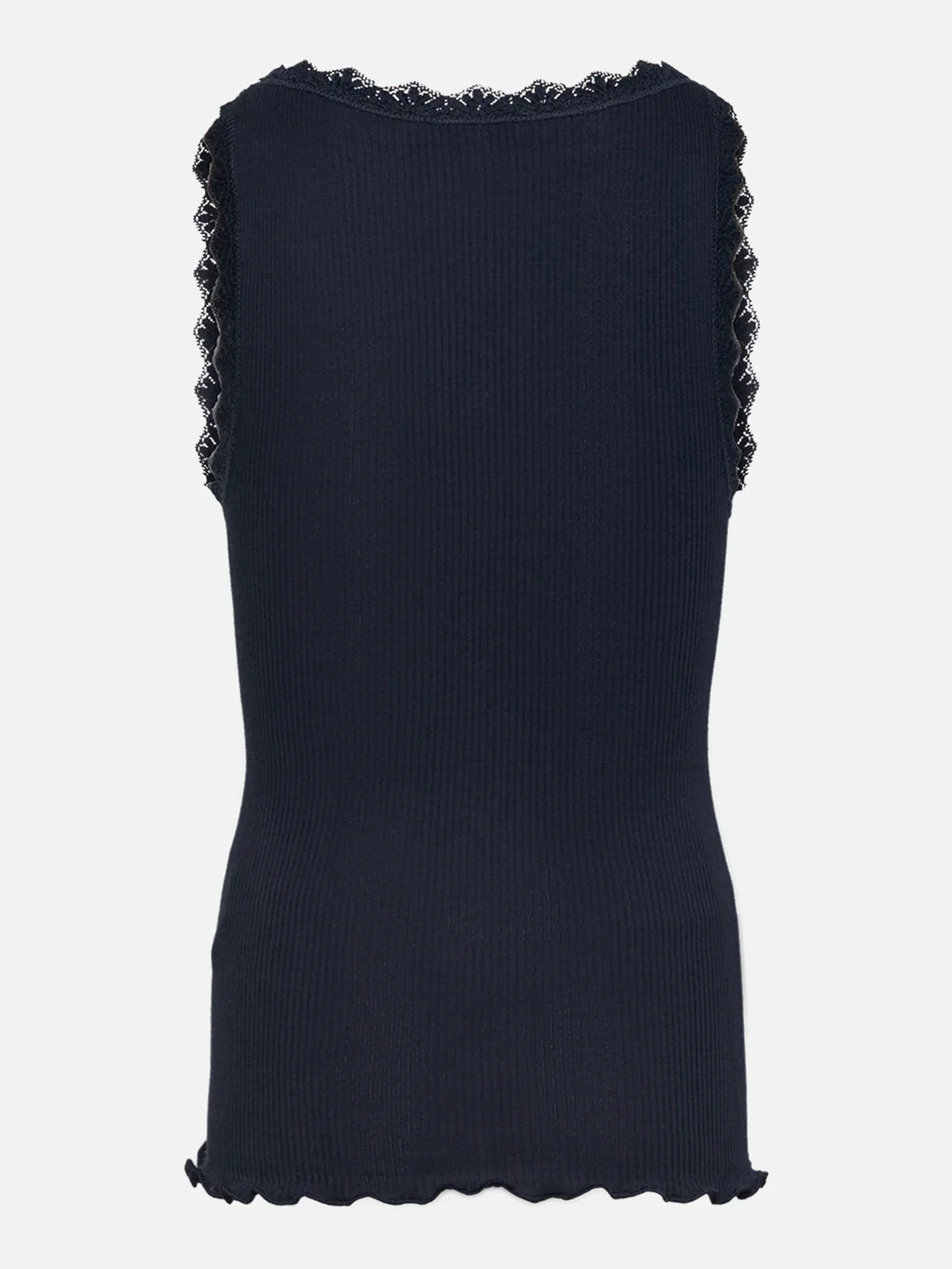 Rosemunde Top | RKBalta SL U-neck Tank Top With Lace| Navy