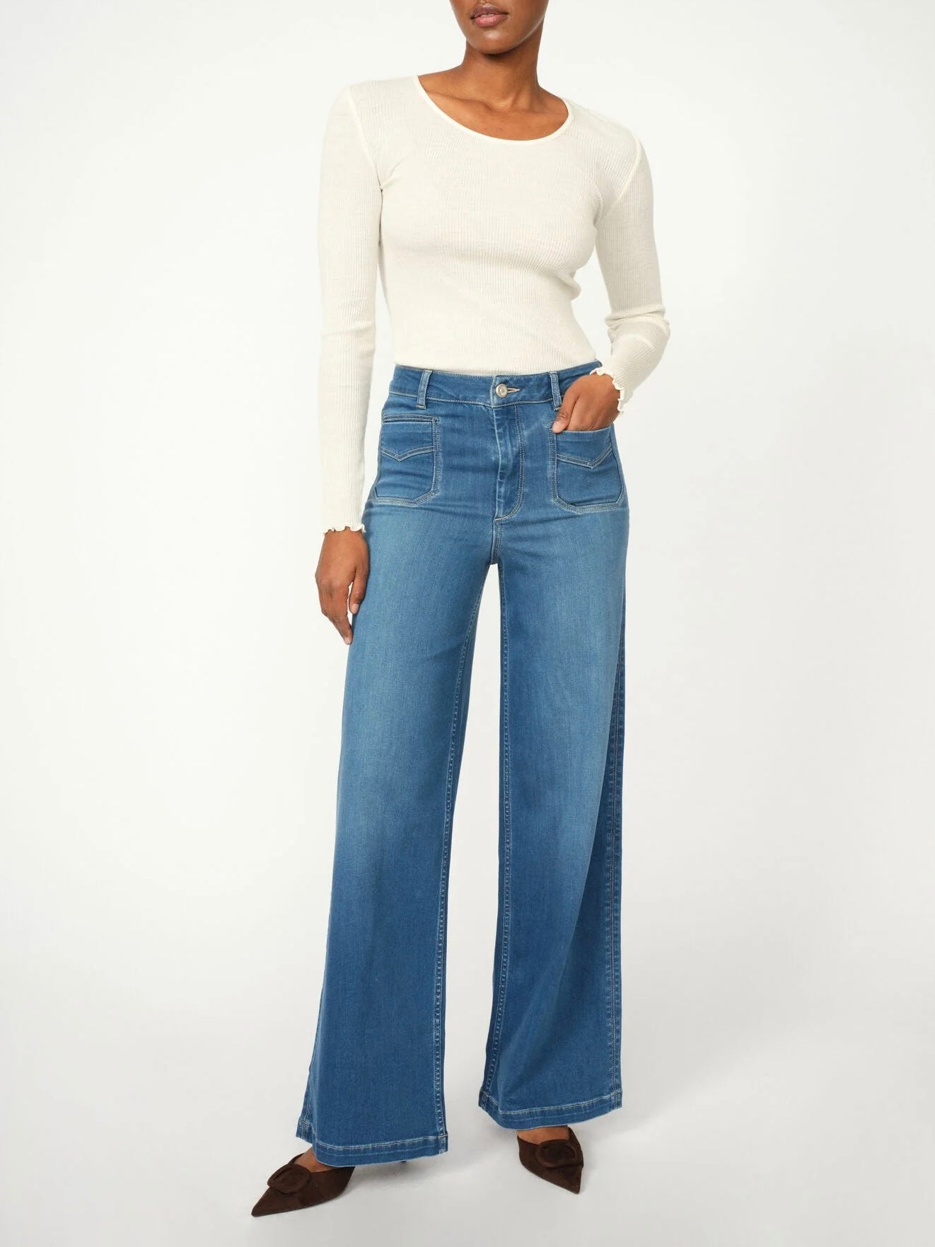 Mos Mosh Jeans | MMColette Deluxe | Mid Blue - Længde 32