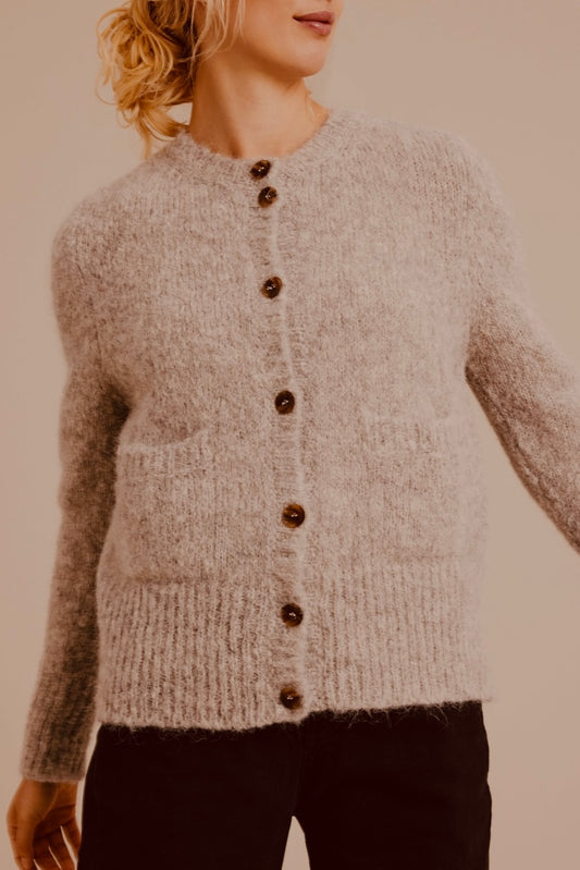 SibinLinnebjerg Cardigan | Chicago | Alpaca Wool Mix | Sand
