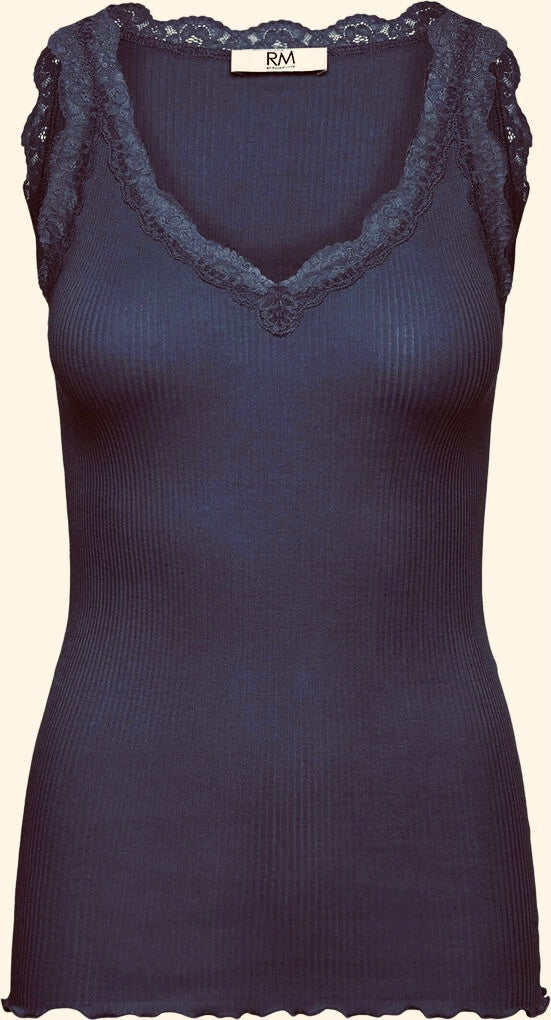 RMWBalta Rosemunde Top | Balta Modal Lace V-neck Top | Navy