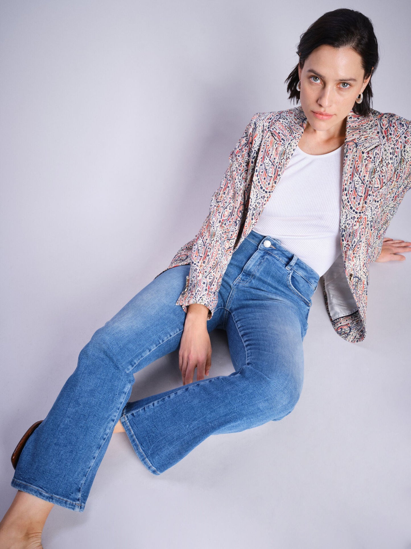 Mos Mosh Jeans | Cecilia Sioux | Mid Blue Ankle længde 30