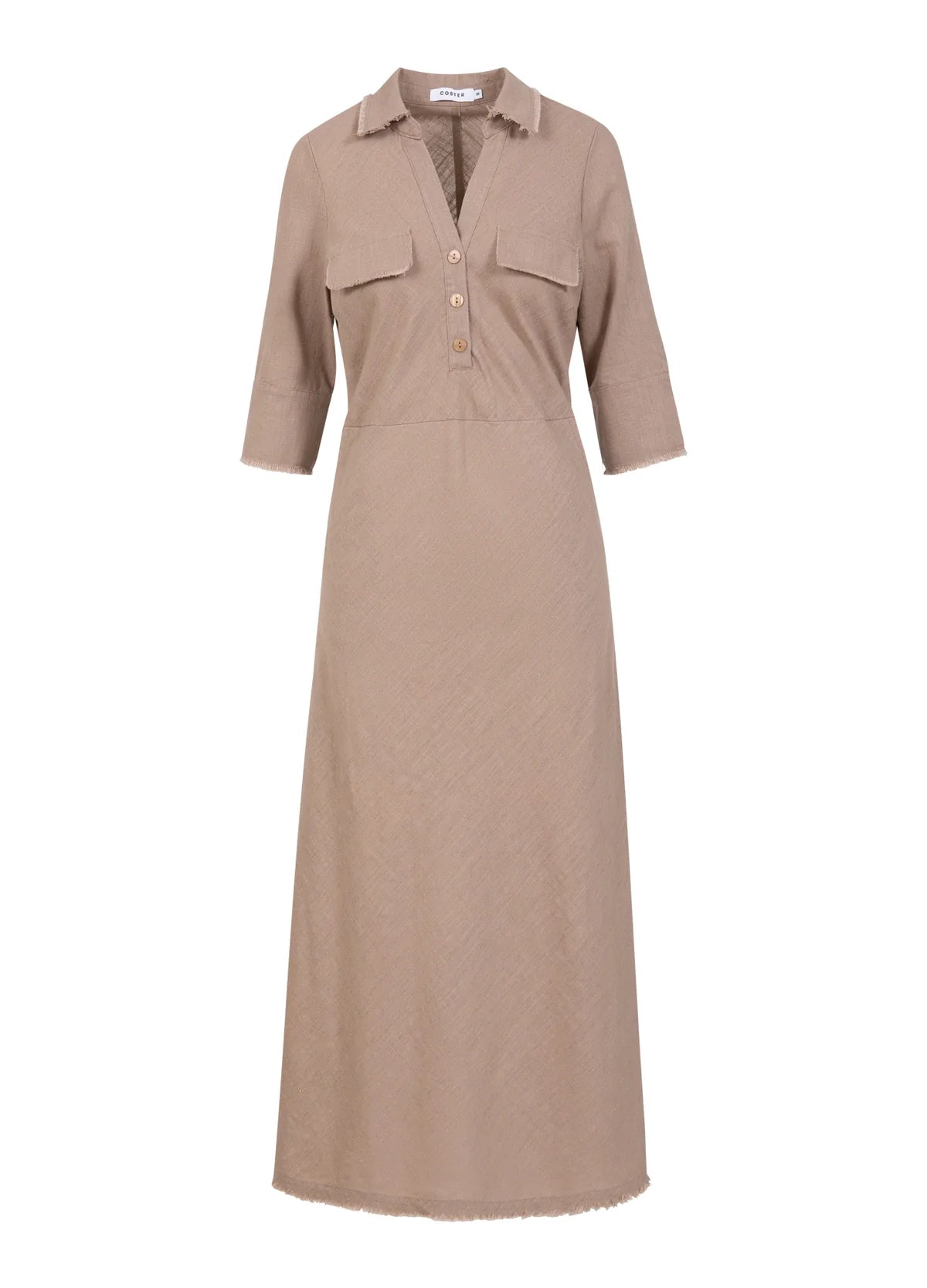Coster Kjole | Dress with raw edges | Sand