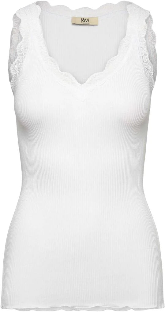 RMWBalta Rosemunde Top | Balta Modal Lace V-neck Top | New White