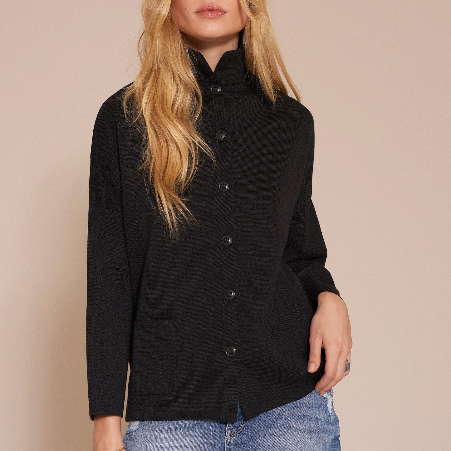 SibinLinnebjerg Cardigan | Spring | Merino Wool Mix | Navy