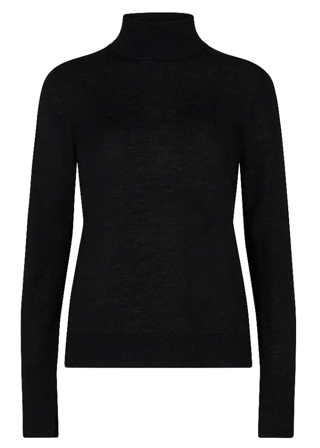 Mos Mosh Bluse | Relena Highneck Knit | Black