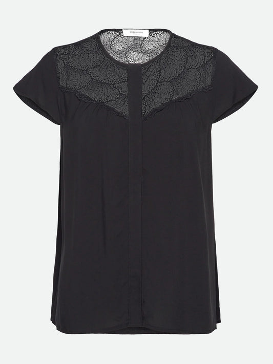 Rosemunde | RWElif Capsleeve Regular Lace Blouse | Black
