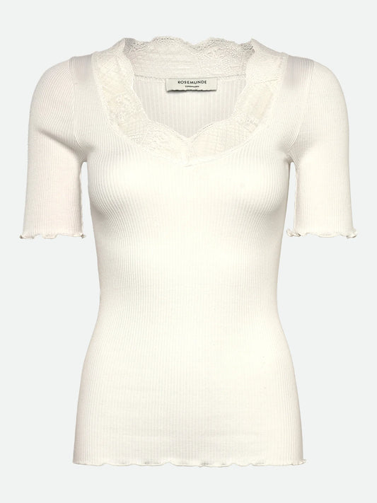 Rosemunde | RWBeatha 2/4 Lace T-shirt | Ivory
