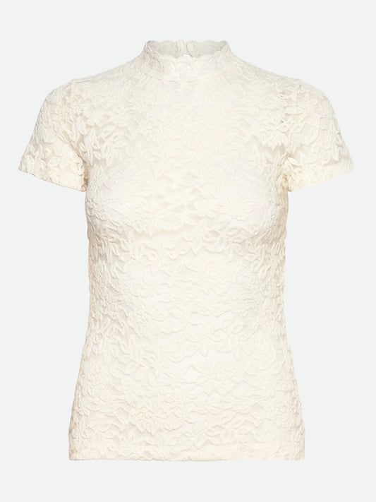 Rosemunde | RWDelicia Capsleeve Regular T-neck Top | Ivory