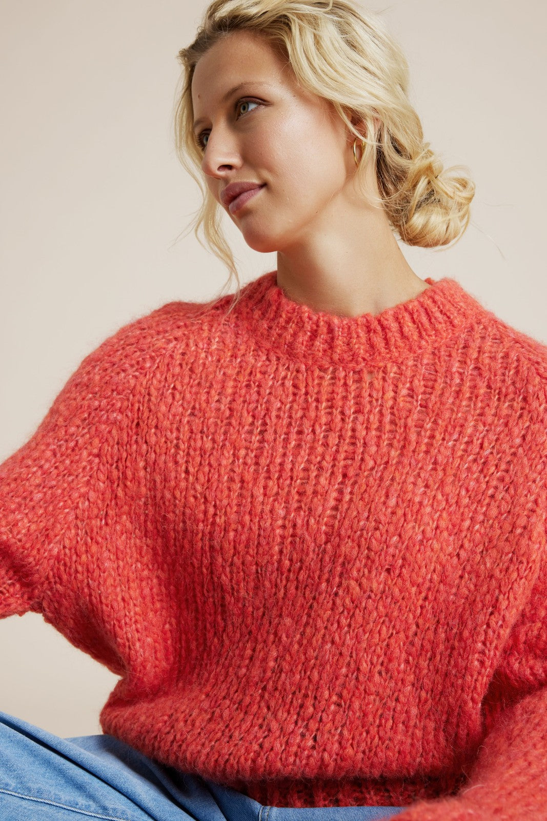 SibinLinnebjerg Bluse | Elli | Alpaca Mix | Raspberry