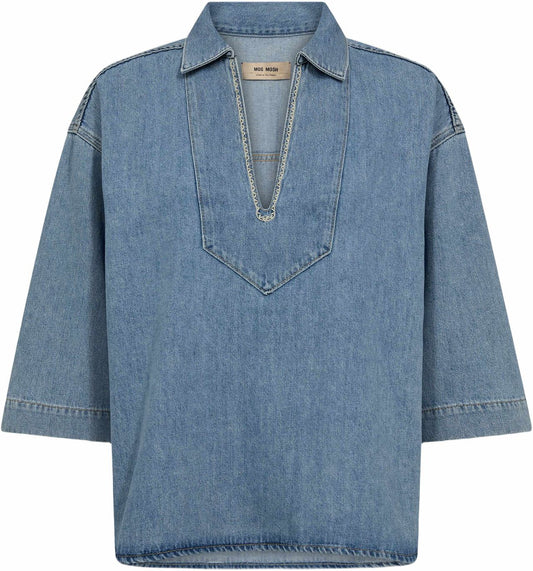 Mos Mosh Bluse | MMMerla Deco | Light Blue