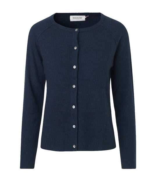 Rosemunde Cardigan | Wool & Cashmere | Dark Navy Melange