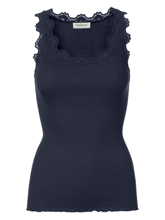 Rosemunde Top | RWBabette 5405 Lace U-neck Top | Navy