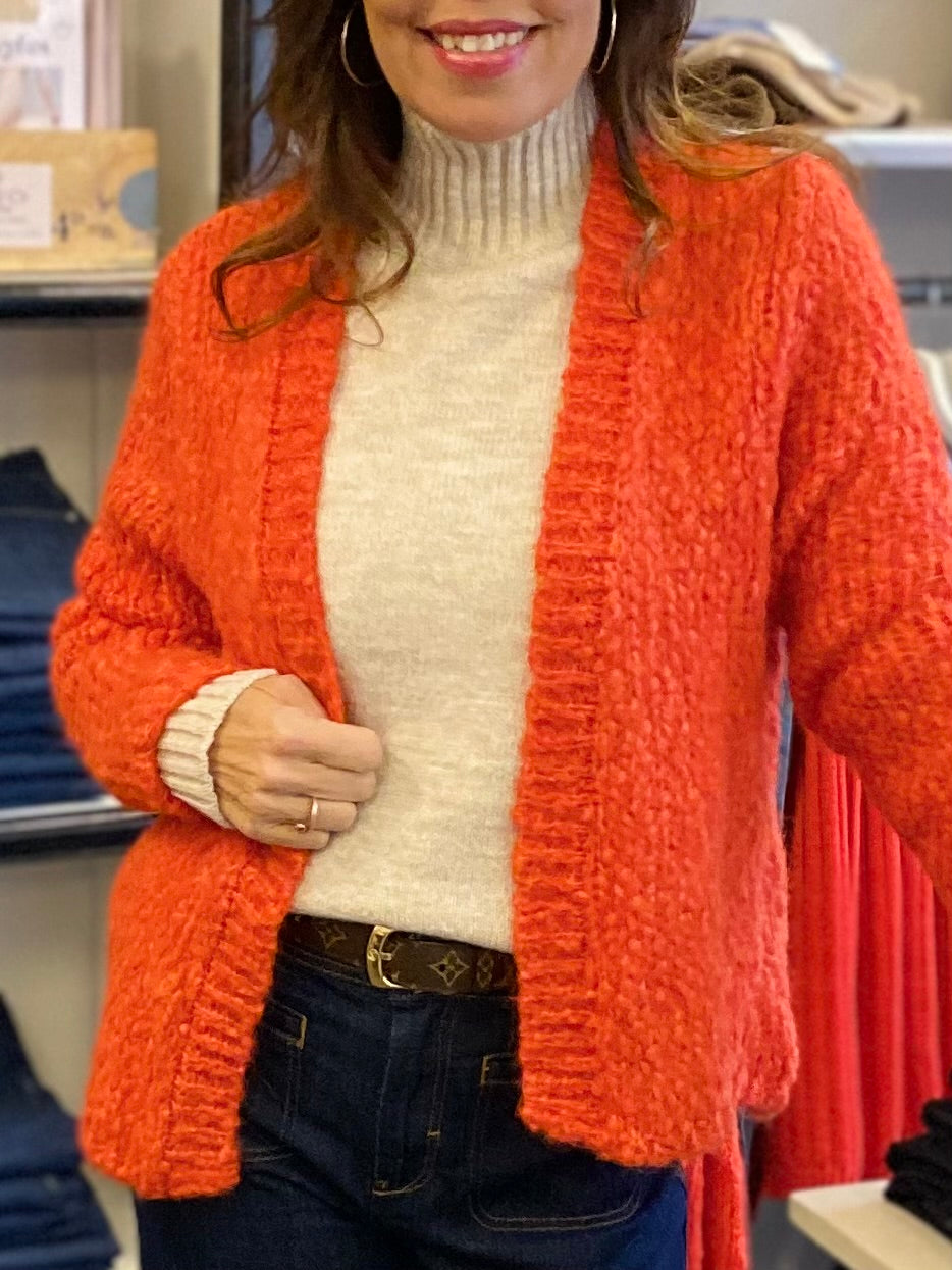 SibinLinnebjerg Cardigan | Bari | Alpaca Mix | Warm Orange