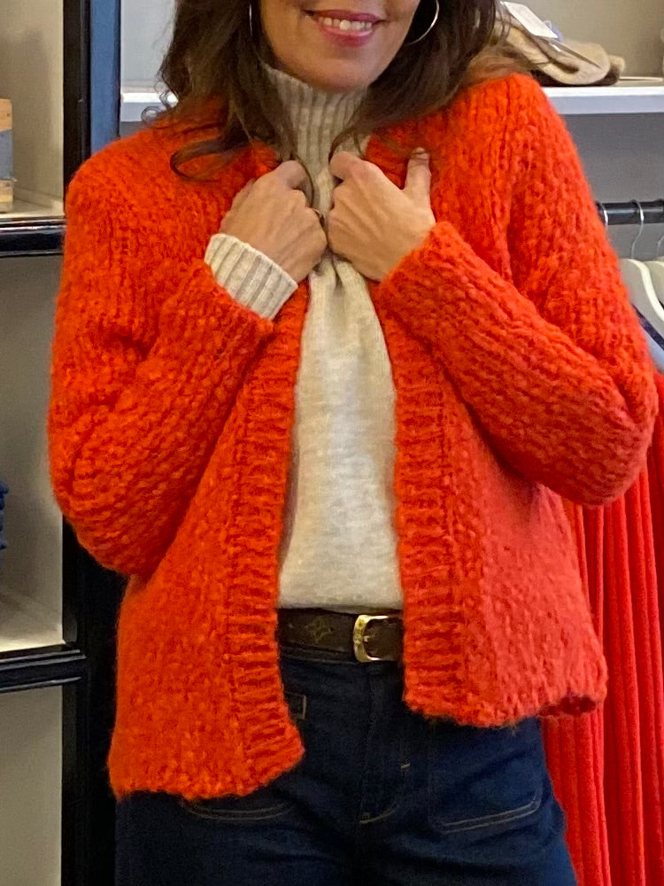 SibinLinnebjerg Cardigan | Bari | Alpaca Mix | Warm Orange