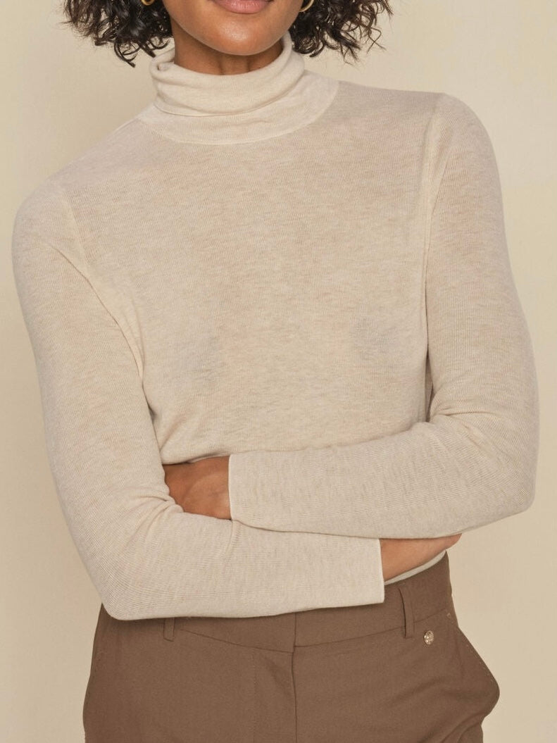 Mos Mosh Bluse | Bouch Rollneck Knit | Cement