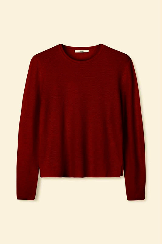 SibinLinnebjerg Bluse | Livia | Merino Wool Mix | Bourgogne