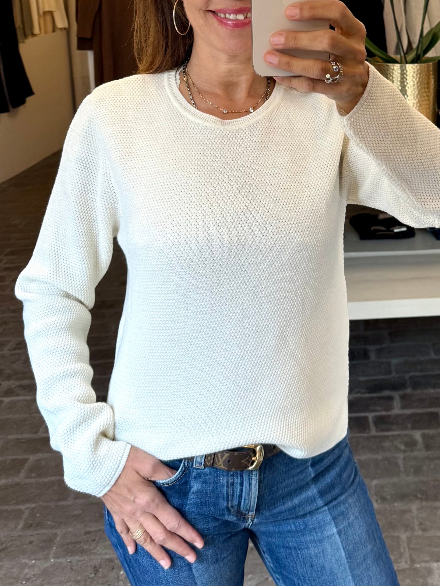 SibinLinnebjerg Bluse | Livia | Merino Wool Mix | OffWhite