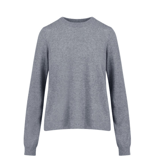 Coster Bluse | Cashmere Round Neck | Grey Melange