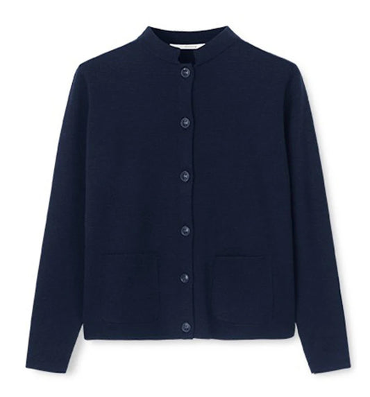 SibinLinnebjerg Cardigan | Dell | Merino Wool Mix | Navy