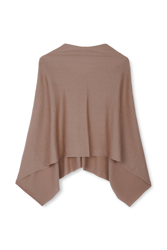 SibinLinnebjerg Poncho | Lilou  | 100% Fine Merino Wool | Dark Sand