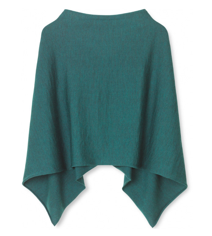 SibinLinnebjerg Poncho | Paris | 100% Fine Merino Wool | Bottle Green