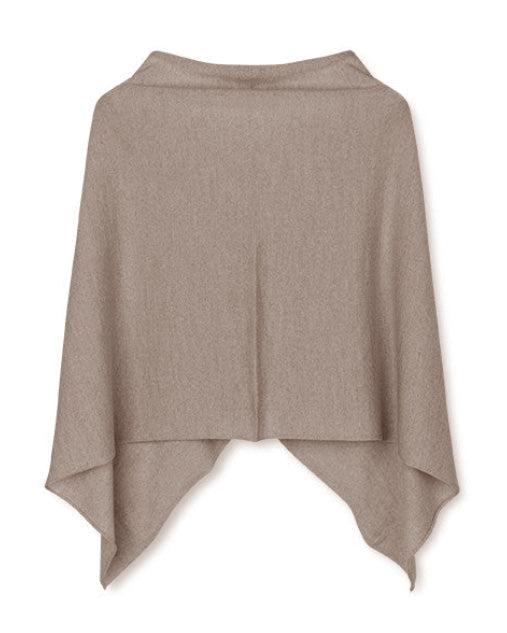 SibinLinnebjerg Poncho | Paris  | 100% Fine Merino Wook | Dark Sand