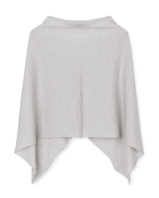 SibinLinnebjerg Poncho | Paris  | 100% Fine Merino Wook | Light Melange Grey