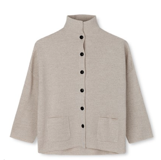 SibinLinnebjerg Cardigan | Spring | Merino Wool Mix | Light Sand