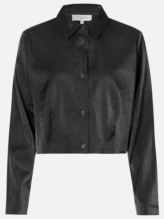 Rosemunde Jakke | Viscose Shirt Jacket | Shiny Black