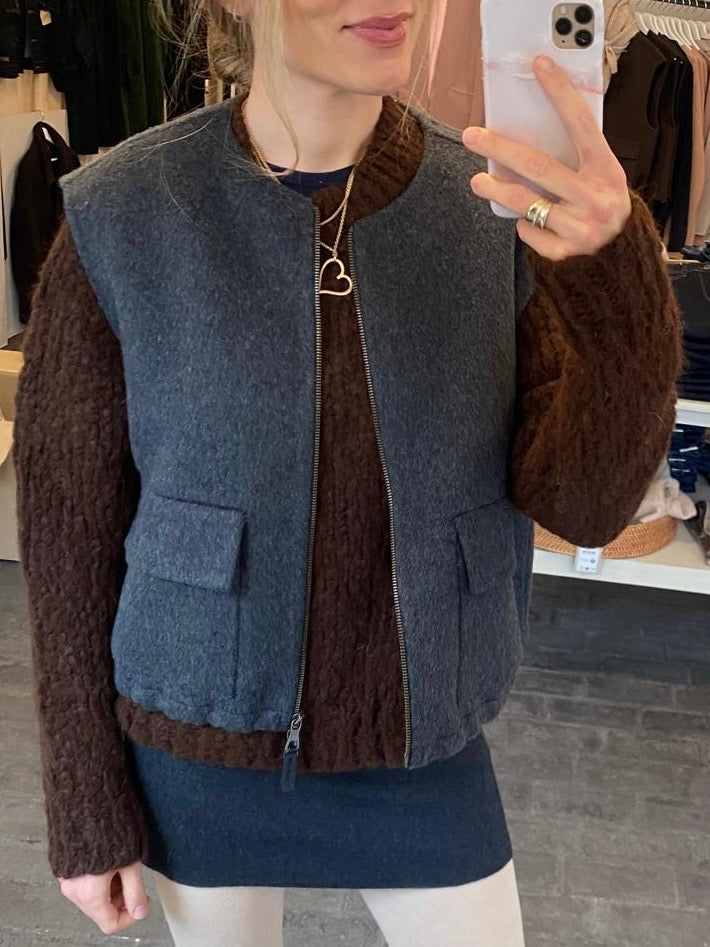 Mos Mosh Vest | MMElise Loisa Wool Vest | Phantom